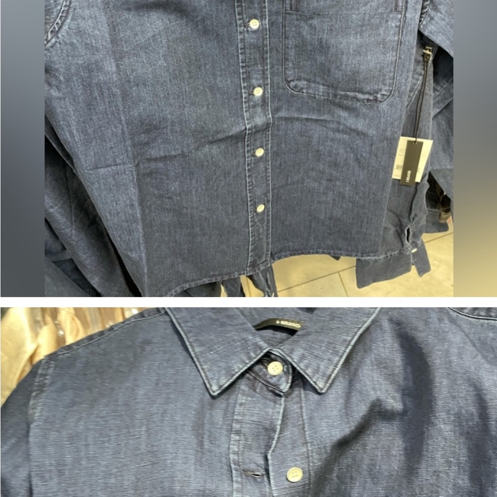 J Brand Blue Button Down Shirt
